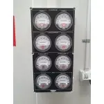 box with gauges on a wall in a pharmaceutical lab