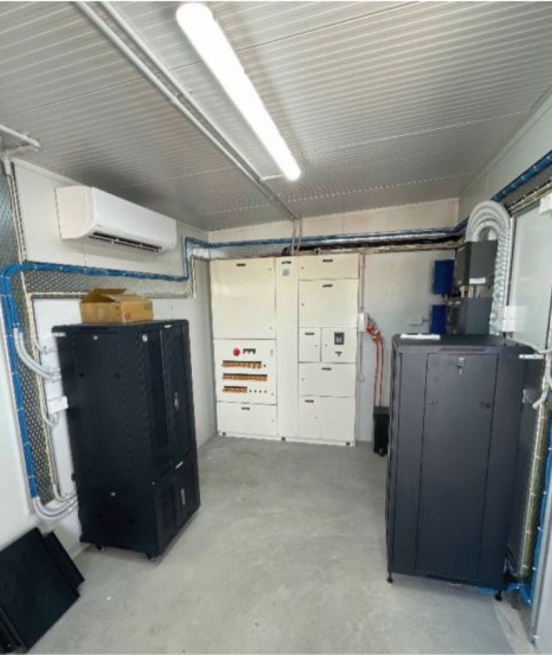 Fuel station controls switchboard inside a data & utility room 